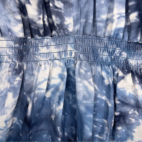 XS BLUE TIE DYE SLEEVELESS DRESS WOMENS SQUARE NECKLINE - Picture 9 of 10